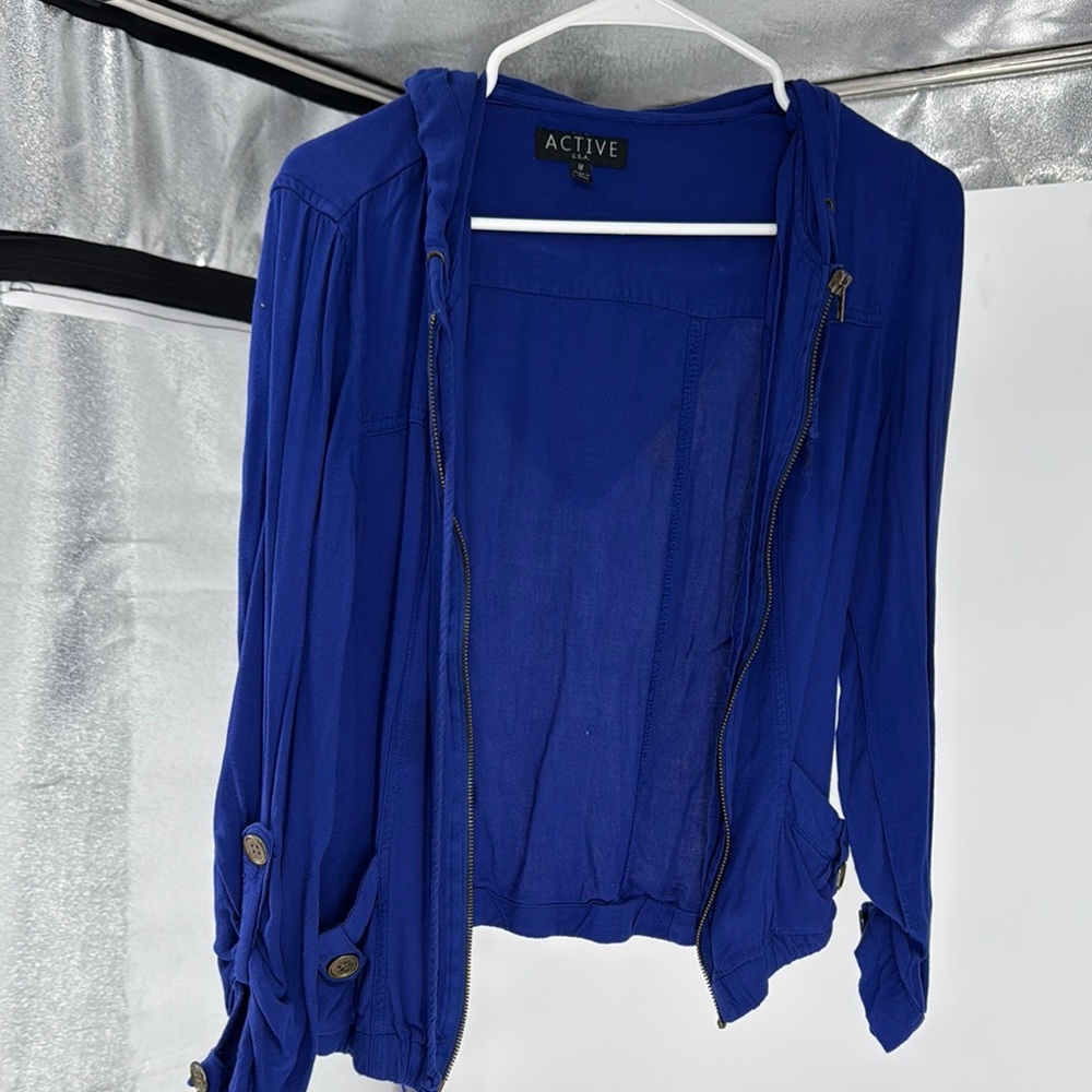 Active USA Women's Vibrant Blue Hooded Jacket